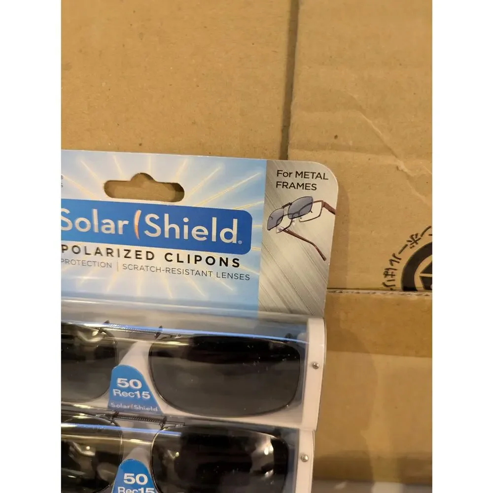 Solar Shield Rec15 gentle grip polarized clip on shaded sunglass lens lot of 3